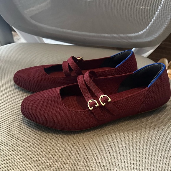 Rothy’s Double Buckle Mary Jane’s - Burgundy - Picture 2 of 4